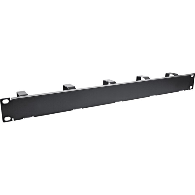 InLine® 19" Cable management panel, 5 small brackets, RAL9005, black
