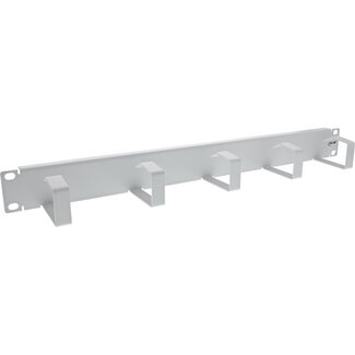 InLine® InLine® 19" Cable management panel, 5 small brackets, RAL7035, grey