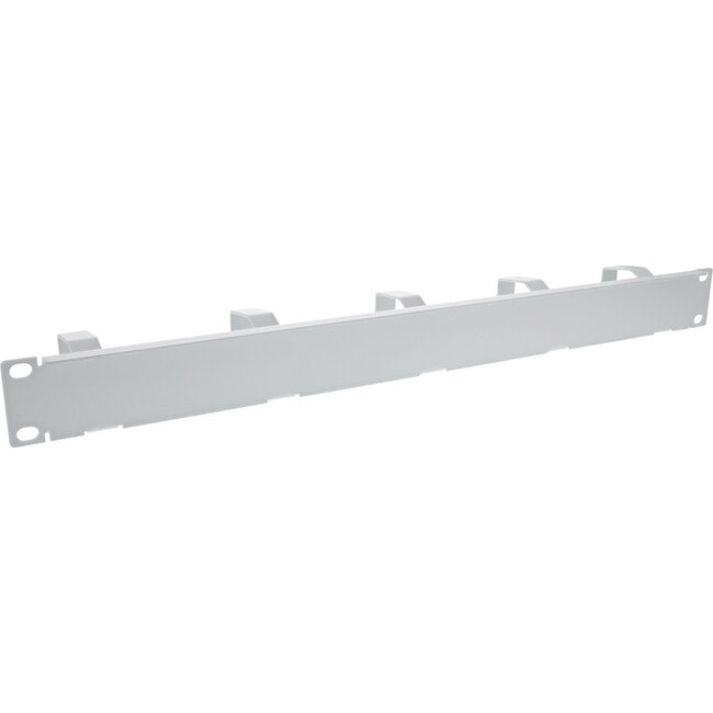 InLine® 19" Cable management panel, 5 small brackets, RAL7035, grey