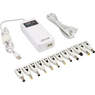 InLine® InLine® Power Supply Notebook Adapter 90W USB 100-240V white incl. 12 tips