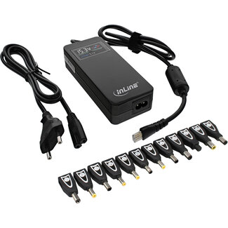 InLine® InLine® Power Supply Notebook Adapter 90W + USB 100-240V + 12 tips