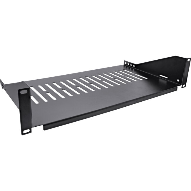 InLine® 19" shelf, 250mm, 20kg, 2U, RAL 9005 black