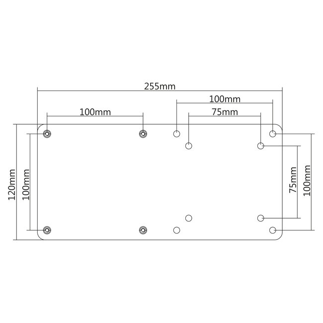 InLine® VESA 75/100 compatible mounting plate for Intel NUC