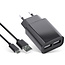 InLine® USB DUO+ Set, Power Adapter 2 Port + Micro-USB cable, 100-240VAC to 5V / 2.1A black