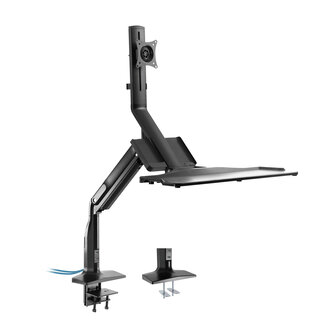 InLine® InLine® Workstation desk mount with lift and USB 3.0, movable, for keyboard, mouse and monitor up to 81cm (32"), max. 9kg