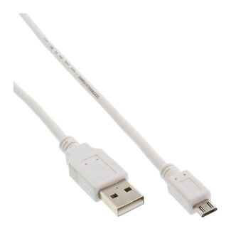 InLine® InLine® Micro USB 2.0 Cable USB-A plug to Micro-B plug white 1.8m