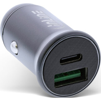 InLine® InLine® USB car charger power-adapter power delivery, USB-A + USB Type-C, grey