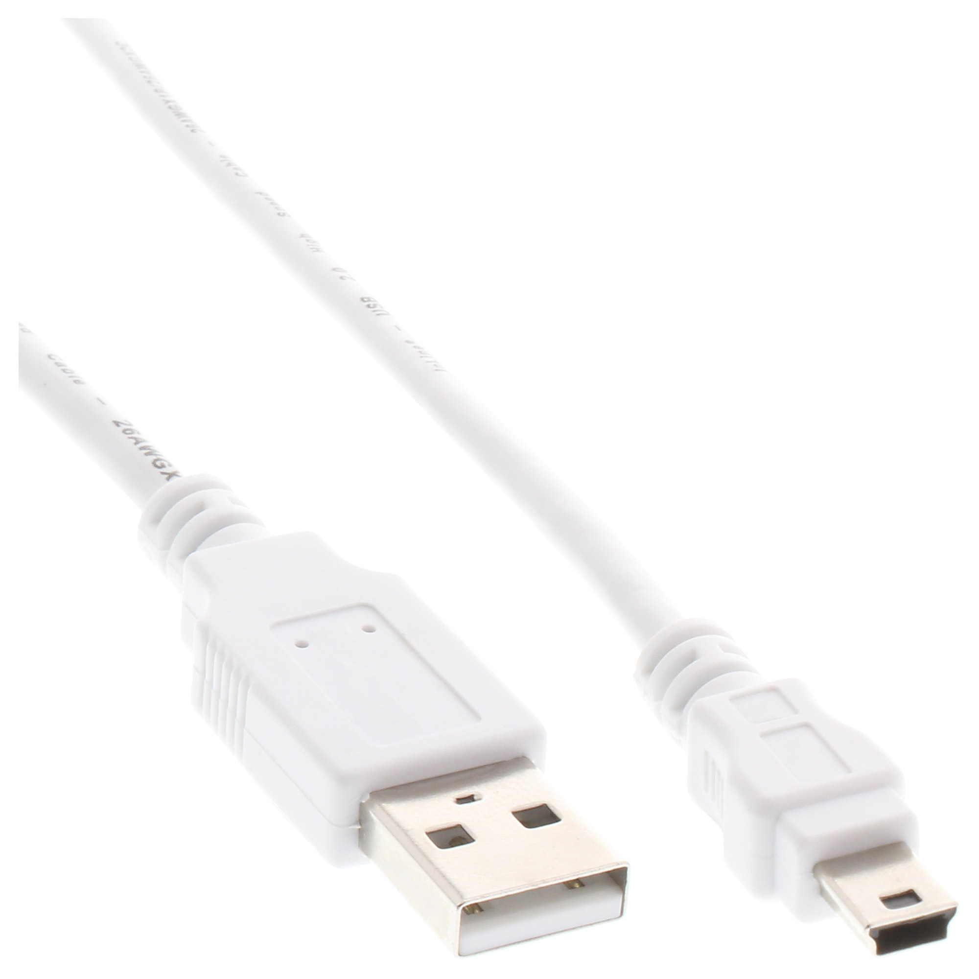 InLine 1m USB. Snoerlengte: 1 m, Aansluiting 1: USB A, Aansluiting 2: Mini-USB B, USB-versie: USB 2.0, Geslacht connector: Mannelijk/Mannelijk, Contact geleider materiaal: Goud, Kl