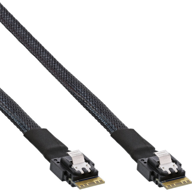 InLine® Slim SAS Kabel, SFF-8654 zu SFF-8654, 24Gb/s, 0,5m