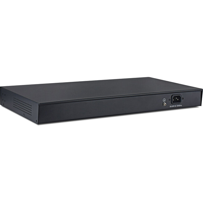 InLine® PoE+ Gigabit Network Switch 24 Port, 1Gb/s, 2x SFP, 48,26cm (19" 1U, brackets included), Metal, fan control, with display, 420W