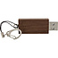 InLine® USB 3.0 Flash drive 32GB, woodline walnut, with Keychain