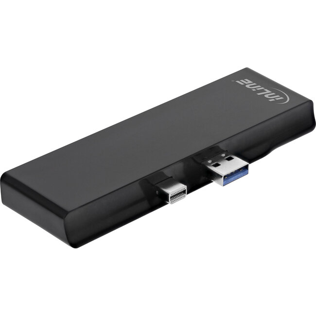 InLine® MultiHub, Surface Pro 4/5/6, 3-Port USB 3.2 Type-A female, HDMI 4K, Cardreader, black