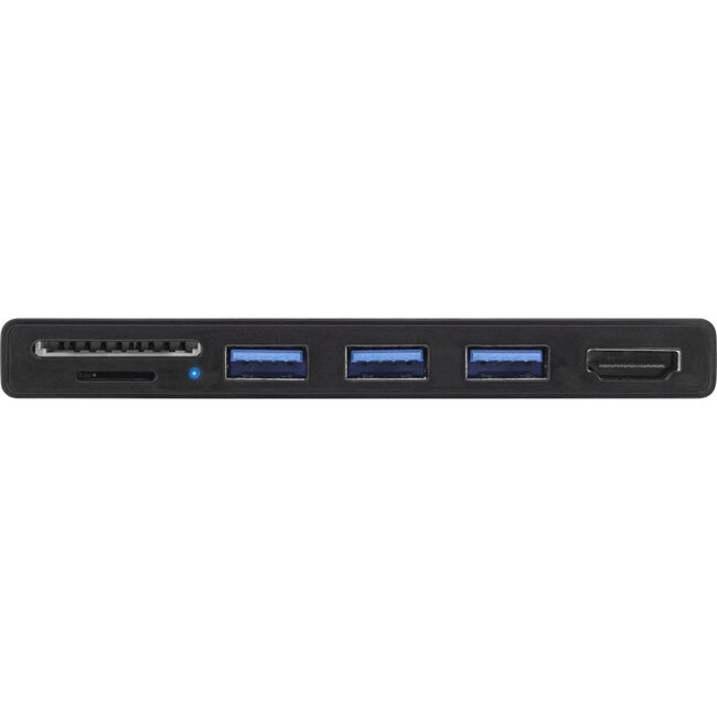 InLine® MultiHub, Surface Pro 4/5/6, 3-Port USB 3.2 Type-A female, HDMI 4K, Cardreader, black