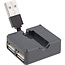 InLine® USB 2.0 4-Port Hub, USB-A male to 4x USB-A female, black, 4cm, slim design