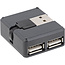 InLine® USB 2.0 4-Port Hub, USB-A male to 4x USB-A female, black, 4cm, slim design