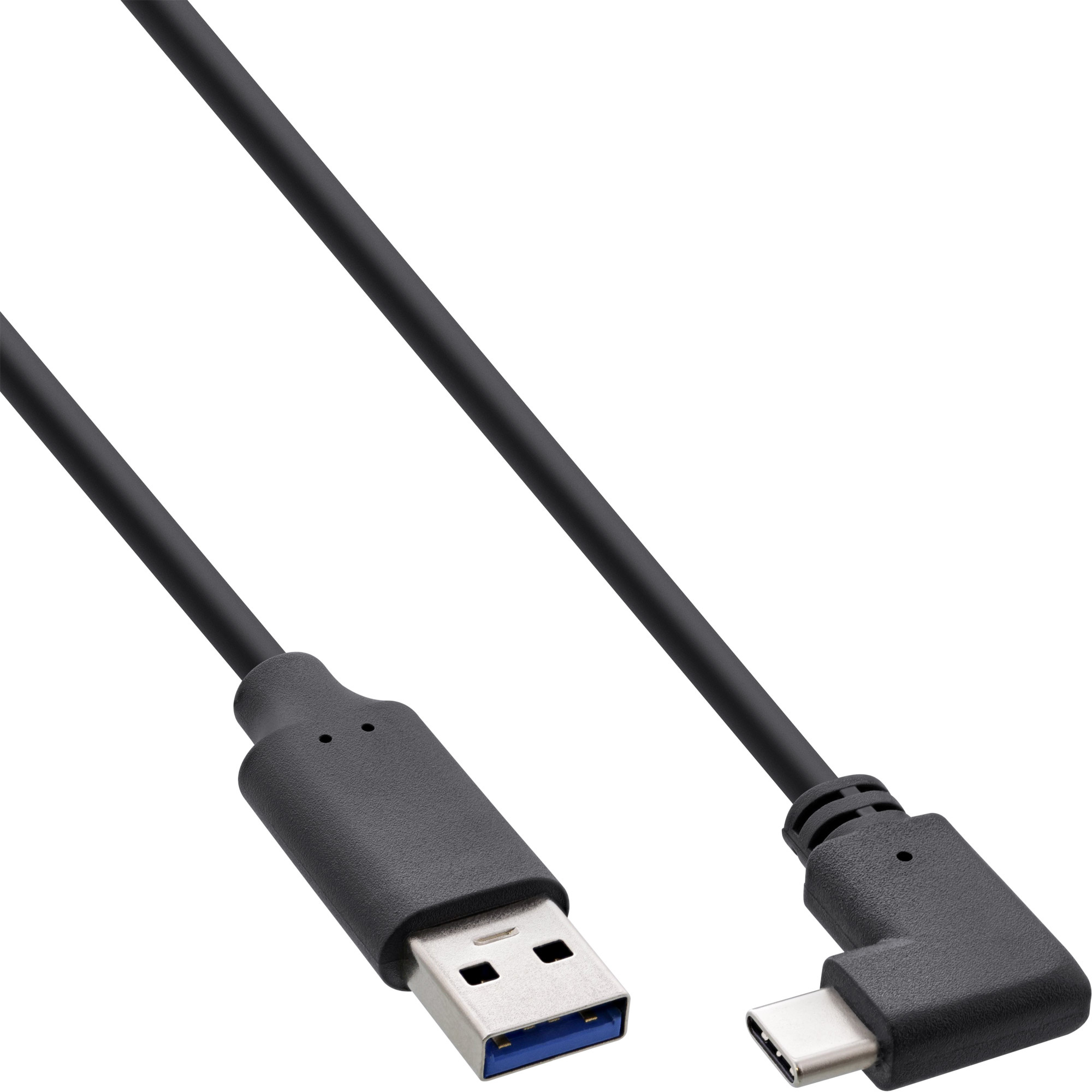 USB-A naar Haakse USB-C Kabel - USB 3.2 Gen 2 - 2 meter - Zwart