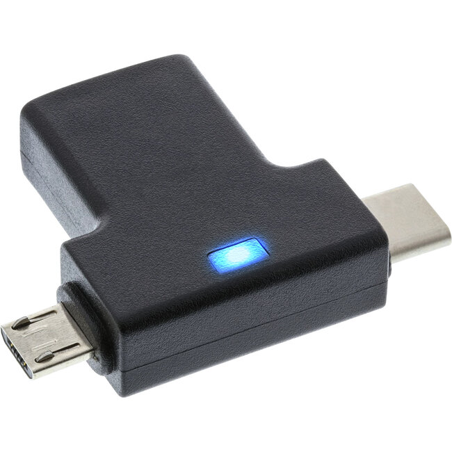 InLine® USB 3.1/2.0 OTG T-Adapter, Type C male or Micro-USB to A female