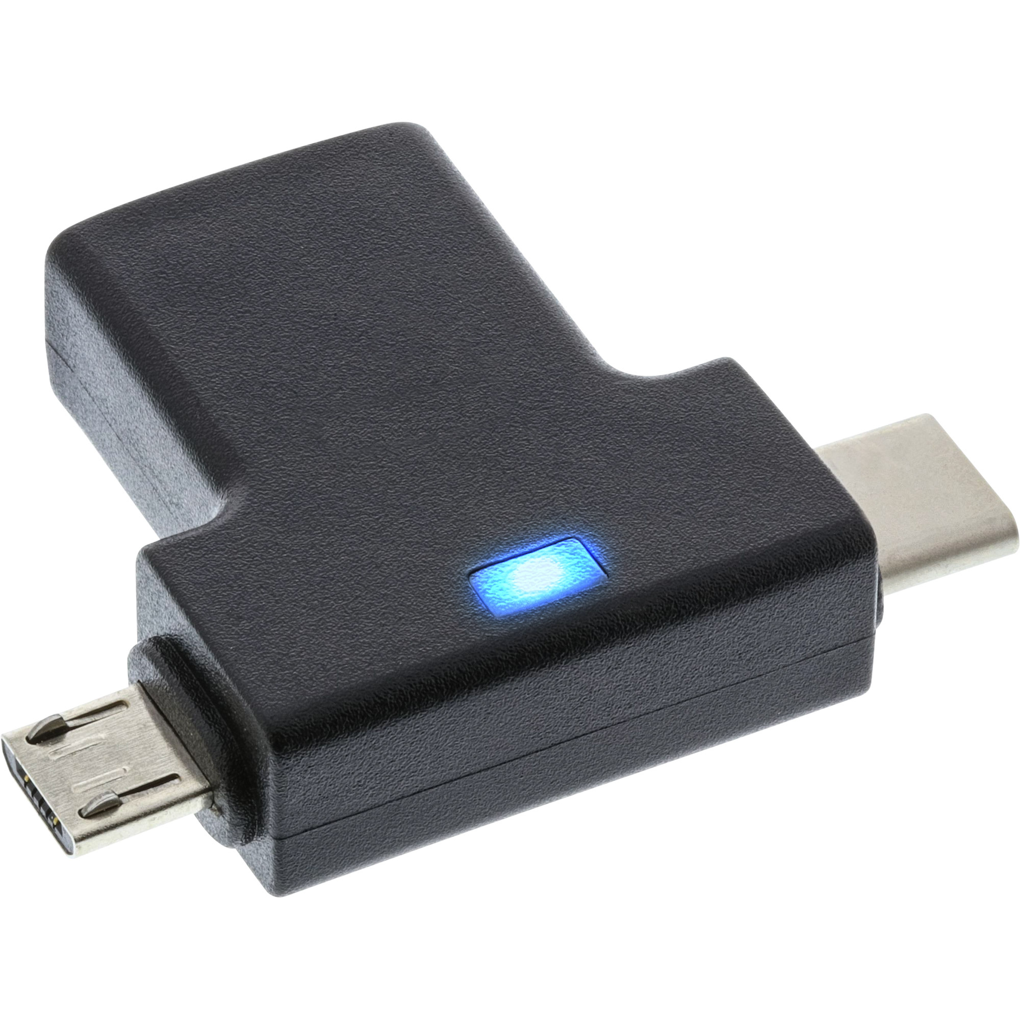 InLine 35804. Aansluiting 1: USB type C male / micro USB male, Aansluiting 2: USB Type C, Micro-USB. Kleur van het product: Zwart