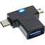 InLine® USB 3.1/2.0 OTG T-Adapter, Type C male or Micro-USB to A female