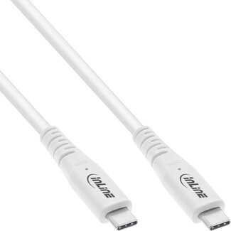 InLine® InLine® USB4 cable, USB Type-C male/male, PD 240W, 8K60Hz, TPE white, 1m