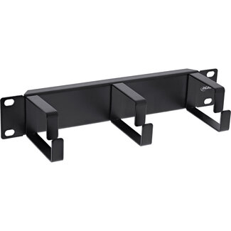 InLine® InLine® 10" Cable management panel, 3 brackets, RAL9005, black