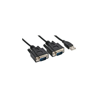 InLine® InLine® USB 2.0 to 2x Serial Adapter Cable USB Type A to 2x 9 Pin Sub-D male 1.5m