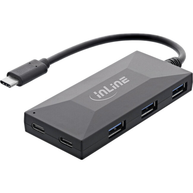 InLine® USB 3.2 Gen.1 OTG Hub, USB Typ-C to 2 Port Typ-C and 3 Port Typ-A, without power supply