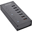 InLine® USB 3.2 Gen.1 7 Port Hub Aluminium Case with 2.5A Power Supply black