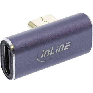 InLine® InLine® USB4 Adapter, USB Type-C male/female vertical right/left angled, aluminium, grey