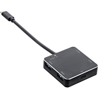 InLine® InLine® USB 3.1 Hub, USB Type C to 4 Port Type A with PD up to 60W, aluminium housing, black, without power supply unit