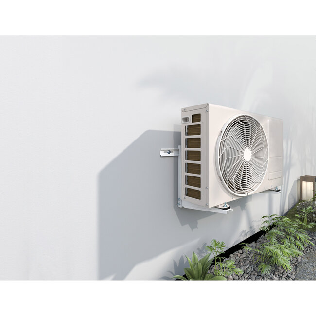 InLine® Bracket for split air conditioner outdoor unit or heat pump, wall bracket, white