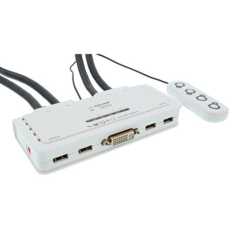 InLine® InLine® KVM Switch 4 Port DVI-D + USB + Audio incl. 2 Cable Sets