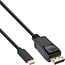 InLine® USB Display Cable, USB Type-C male to DisplayPort male (DP Alt Mode), 4K2K, black, 2m