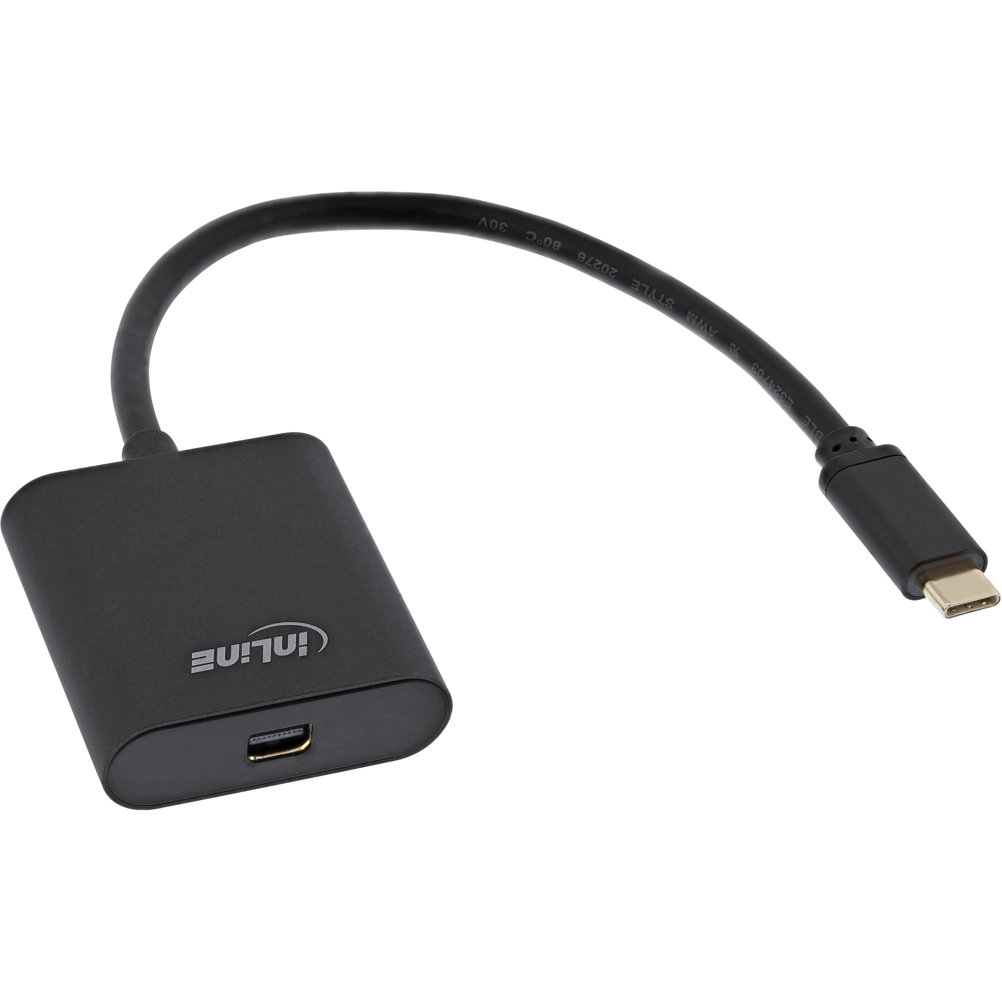 InLine 64105B. Snoerlengte: 0,2 m, Aansluiting 1: USB Type-C, Aansluiting 2: Mini DisplayPort
