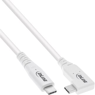 InLine® InLine® USB4 cable, USB Type-C, one side angled, PD 240W, 8K60Hz, TPE white, 0.5m