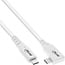 InLine® USB4 cable, USB Type-C, one side angled, PD 240W, 8K60Hz, TPE white, 0.5m