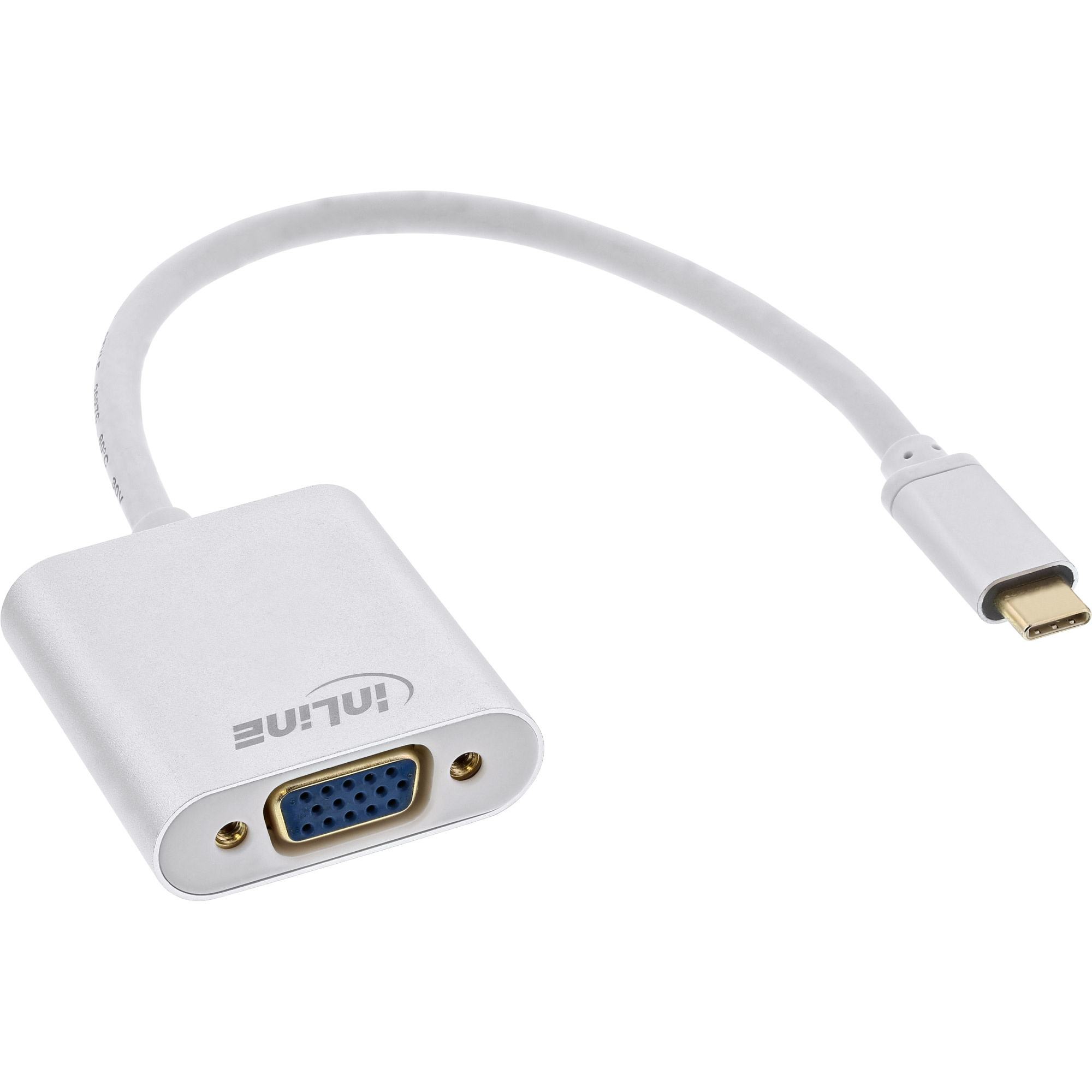 InLine 64104S. Snoerlengte: 0,2 m, Aansluiting 1: USB Type-C, Aansluiting 2: VGA (D-Sub)