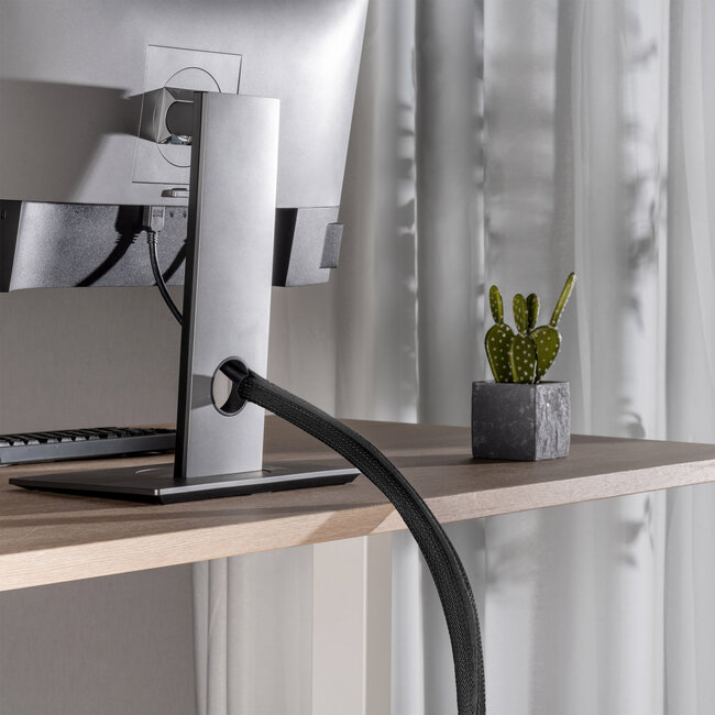 InLine® Cable wrap, fabric hose with hook and loop fastener, 1m x 40mm diameter, black