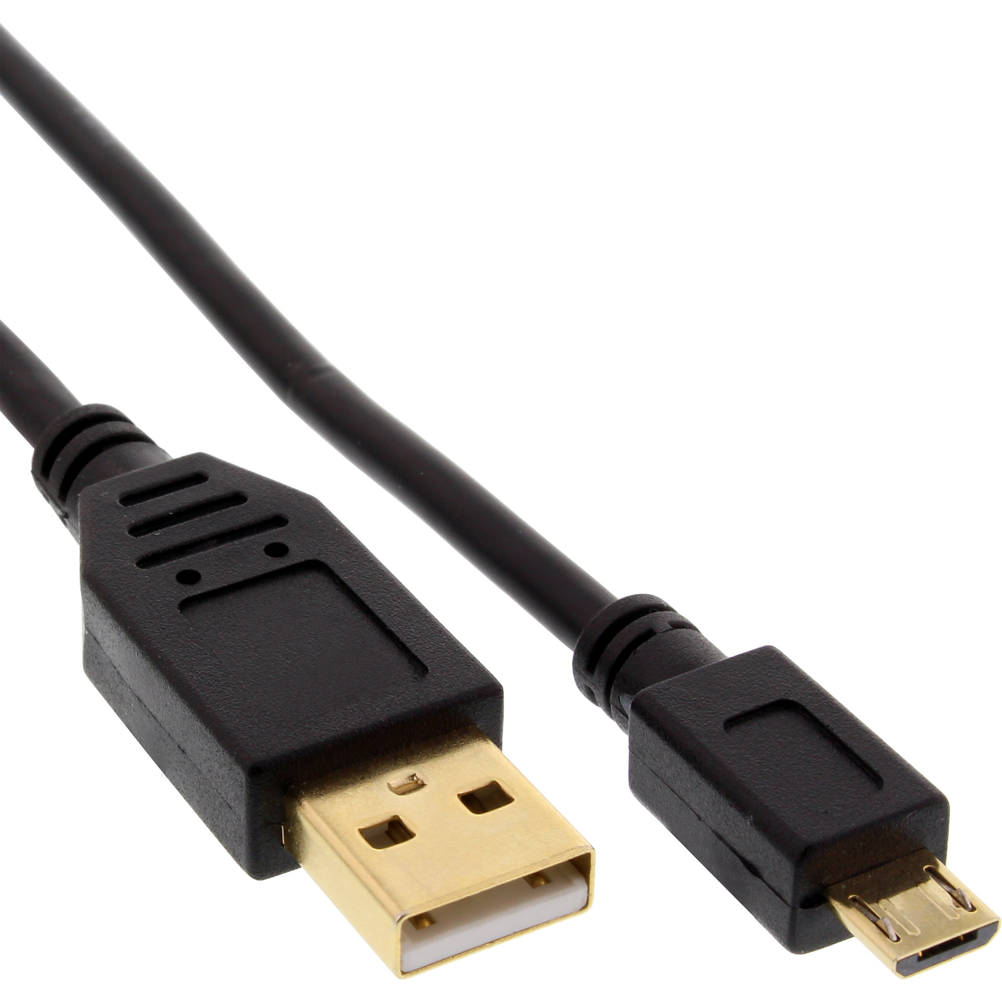 InLine 2m USB 2.0 A - micro B USB-kabel USB A Micro-USB B Zwart