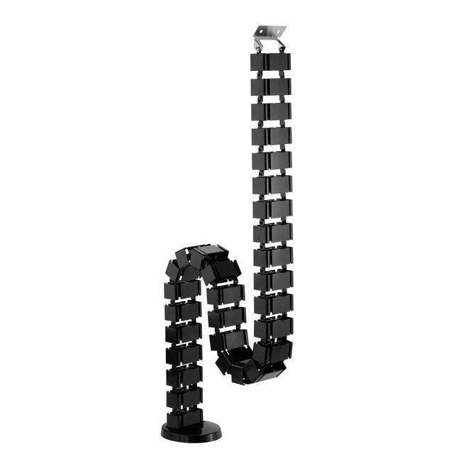 InLine® Cable duct flexible for height-adjustable desks, 4 compartments, 68x36mm max. 1.28m, black