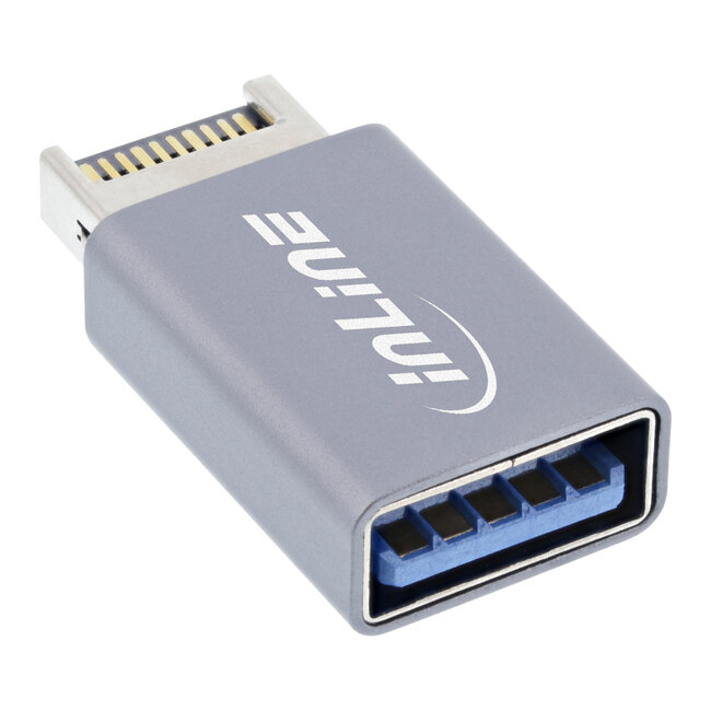 InLine® USB 3.2 adapter, internal USB-E front panel male to USB-A female