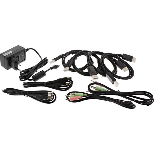 InLine® Desktop KVM Switch, 2-port, Dual Monitor DisplayPort 1.2, 4K, USB 3.0, Audio