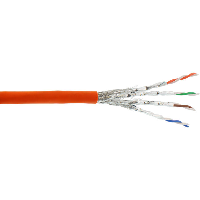 InLine® Installation Cable S/FTP PiMF Cat.7a AWG23 1200MHz B2ca halogen free orange 50m