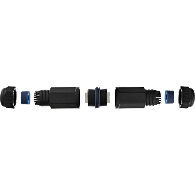 InLine® Cat.6 coupling, waterproof IP67, 2x RJ45 F/F, 1:1