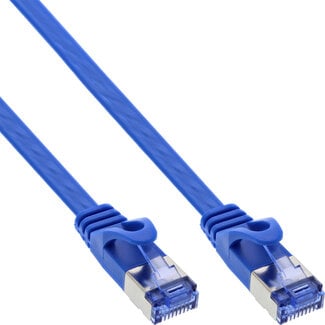 InLine® InLine® Flat patch cable, U/FTP, Cat.6A, blue, 10m