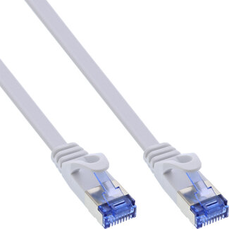 InLine® InLine® Flat patch cable, U/FTP, Cat.6A, white, 1m