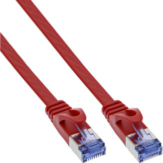 InLine® InLine® Flat patch cable, U/FTP, Cat.6A, red, 2m