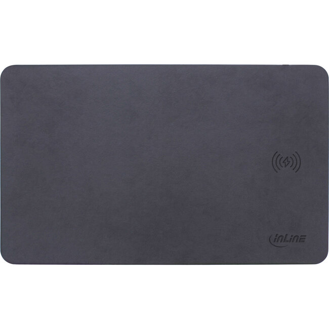 InLine® Mouse pad, wireless charging, 370x225x7mm, black