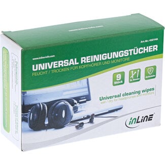 InLine® InLine® Universal Cleaning Wipes wet/dry for headphones and monitors