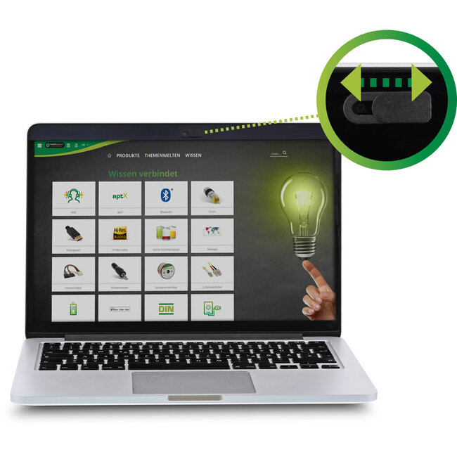 InLine® Webcam Slider Cover, black, pack of 2